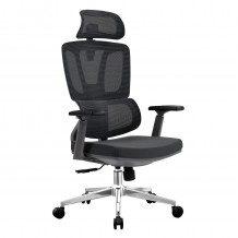 ΚΑΡΕΚΛΑ ΓΡΑΦΕΙΟΥ TASKMASTER HM1216 01 ΜΑΥΡO MESH-ΒΑΣΗ ΧΡΩΜΙΟΥ 69x65x125Υεκ c544037