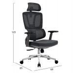 ΚΑΡΕΚΛΑ ΓΡΑΦΕΙΟΥ TASKMASTER HM1216 01 ΜΑΥΡO MESH-ΒΑΣΗ ΧΡΩΜΙΟΥ 69x65x125Υεκ c544037