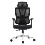 ΚΑΡΕΚΛΑ ΓΡΑΦΕΙΟΥ TASKMASTER HM1216 01 ΜΑΥΡO MESH-ΒΑΣΗ ΧΡΩΜΙΟΥ 69x65x125Υεκ c544037