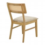 Τραπεζαρία Raffles pakoworld σετ 5τεμ rubberwood με pe rattanσε φυσική απόχρωση 150x90x76εκ c544045