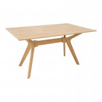 Τραπεζαρία Raffles pakoworld σετ 5τεμ rubberwood με pe rattanσε φυσική απόχρωση 150x90x76εκ c544045