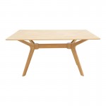 Τραπεζαρία Raffles pakoworld σετ 5τεμ rubberwood με pe rattanσε φυσική απόχρωση 150x90x76εκ c544045