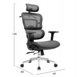 ΚΑΡΕΚΛΑ ΓΡΑΦΕΙΟΥ MODEN HM1215 01 ΜΑΥΡO MESH--ΒΑΣΗ ΧΡΩΜΙΟΥ 68x69x126Υεκ c544049