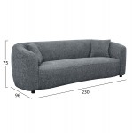 ΚΑΝΑΠΕΣ 3-ΘΕΣΙΟΣ NORD HM3321 01 ΓΚΡΙ ΥΦΑΣΜΑ 230x96x75Υεκ c544050