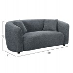 ΚΑΝΑΠΕΣ 2-ΘΕΣΙΟΣ NORD HM3322 01 ΓΚΡΙ ΥΦΑΣΜΑ 170x91x75Υεκ c544052