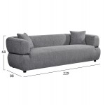 ΚΑΝΑΠΕΣ 3-ΘΕΣΙΟΣ ARCTIS HM3327 01 ΓΚΡΙ ΥΦΑΣΜΑ 229x88x68Υεκ c544054