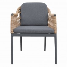 ΠΟΛΥΘΡΟΝΑ BOXER HM6556 01 ΑΛΟΥΜΙΝΙΟ ΜΑΞΙΛΑΡΙΑ ΓΚΡΙ-TWIST WICKER 61x59x78 5Yεκ SET 2τμχ c544173