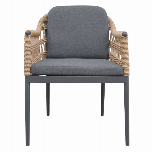 ΠΟΛΥΘΡΟΝΑ BOXER HM6556 01 ΑΛΟΥΜΙΝΙΟ ΜΑΞΙΛΑΡΙΑ ΓΚΡΙ-TWIST WICKER 61x59x78 5Yεκ SET 2τμχ c544173