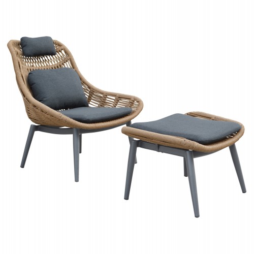 ΠΟΛΥΘΡΟΝΑ LOUNGE ΜΕ ΥΠΟΠΟΔΙΟ REMVAZZO HM6561 01 ΑΛΟΥΜΙΝΙΟ ΓΚΡΙ--WICKER 89x94x98Υεκ c544181