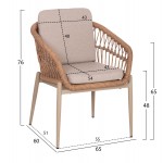 ΠΟΛΥΘΡΟΝΑ ΑΛΟΥΜΙΝΙΟΥ GALDIN HM6272 03 ΚΑΠΟΥΤΣΙΝΟ-P E RATTAN-ΜΠΕΖ ΥΦΑΣΜΑ 65x60x76Υεκ c544185