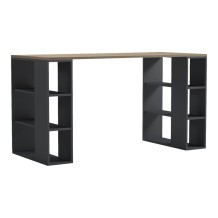 Γραφείο με ραφιέρα Colmar pakoworld ανθρακί- sonoma 140x60x75εκ c544383