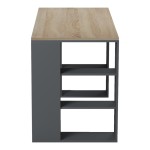 Γραφείο με ραφιέρα Colmar pakoworld ανθρακί- sonoma 140x60x75εκ c544383