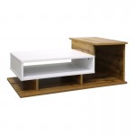 Τραπέζι σαλονιού Nuvele pakoworld sonoma-λευκό 90x50x35εκ c544437