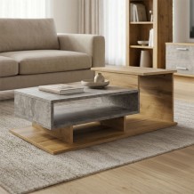 Τραπέζι σαλονιού Nuvele pakoworld γκρι-sonoma 90x50x35εκ c544438