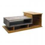 Τραπέζι σαλονιού Nuvele pakoworld γκρι-sonoma 90x50x35εκ c544438