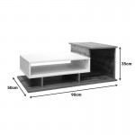 Τραπέζι σαλονιού Nuvele pakoworld γκρι-sonoma 90x50x35εκ c544438