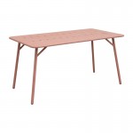 Τραπεζαρία Moraja Deraby pakoworld σετ 5τεμ terracotta μέταλλο 140x80x72εκ c544449