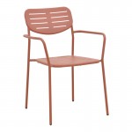 Τραπεζαρία Moraja Deraby pakoworld σετ 5τεμ terracotta μέταλλο 140x80x72εκ c544449