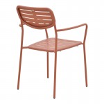 Τραπεζαρία Moraja Deraby pakoworld σετ 5τεμ terracotta μέταλλο 140x80x72εκ c544449