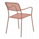 Τραπεζαρία Moraja Federal pakoworld σετ 5τεμ terracotta μέταλλο 140x80x72εκ c544452
