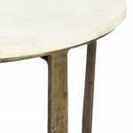 BLANCHE SIDE TABLE ΛΕΥΚΟ ΜΑΡΜΑΡΟ BRASS ANTIQUE 31x31x47cm c544464