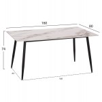 ΤΡΑΠΕΖΙ RAVEN HM18150 04 ΚΕΡΑΜΙΚΟ TOP ΜΕ ΟΨΗ ΛΕΥΚΟ ΚΑΦΕ ΜΑΡΜΑΡΟ 160x80x74Υεκ c544535