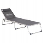 ΞΑΠΛΩΣΤΡΑ ΠΑΡΑΛΙΑΣ ΑΛΟΥΜΙΝΙΟΥ ΒΑΡ ΤΥΠΟΥ ALMIRA HM5054 10 ΓΚΡΙ TEXTILENE 187x59x78Υεκ c544537