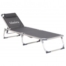 ΞΑΠΛΩΣΤΡΑ ΠΑΡΑΛΙΑΣ ΑΛΟΥΜΙΝΙΟΥ ΒΑΡ ΤΥΠΟΥ ALMIRA HM5054 10 ΓΚΡΙ TEXTILENE 187x59x78Υεκ c544537