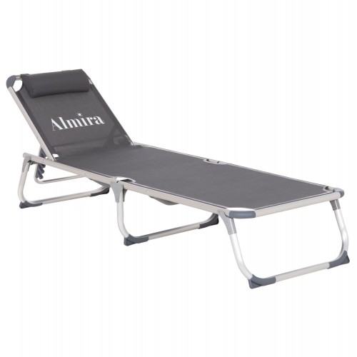 ΞΑΠΛΩΣΤΡΑ ΠΑΡΑΛΙΑΣ ΑΛΟΥΜΙΝΙΟΥ ΒΑΡ ΤΥΠΟΥ ALMIRA HM5054 10 ΓΚΡΙ TEXTILENE 187x59x78Υεκ c544537