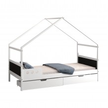 ΚΡΕΒΑΤΙ ΠΑΙΔΙΚΟ ΜΕ ΣΥΡΤΑΡΙΑ HOUSER HM741 01 τ MONTESSORI ΞΥΛΟ ΠΕΥΚΟ ΛΕΥΚΟ-190x90εκ c544565
