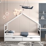 ΚΡΕΒΑΤΙ ΠΑΙΔΙΚΟ ΜΕ ΣΥΡΤΑΡΙΑ HOUSER HM741 01 τ MONTESSORI ΞΥΛΟ ΠΕΥΚΟ ΛΕΥΚΟ-190x90εκ c544565