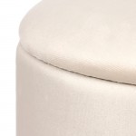 Σκαμπό-μπαούλο Terina pakoworld βελούδο κρεμ Φ46x42εκ c544673