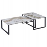 ΤΡΑΠΕΖΙ ΣΑΛΟΝΙΟΥ 2ΤΜΧ TERREN HM18365 01 ΜΕΤΑΛΛΟ--SINTERED STONE PANDORA 120x70x45Υεκ c544726