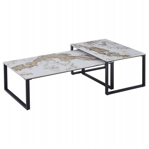 ΤΡΑΠΕΖΙ ΣΑΛΟΝΙΟΥ 2ΤΜΧ TERREN HM18365 01 ΜΕΤΑΛΛΟ--SINTERED STONE PANDORA 120x70x45Υεκ c544726