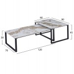 ΤΡΑΠΕΖΙ ΣΑΛΟΝΙΟΥ 2ΤΜΧ TERREN HM18365 01 ΜΕΤΑΛΛΟ--SINTERED STONE PANDORA 120x70x45Υεκ c544726