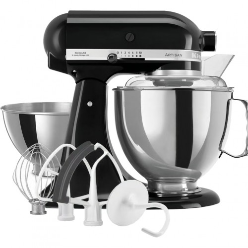 Mixer με 2 Inox κάδους 3 4 8Lt με 4 εξαρτήματα 300W 10 ταχύτητες μαύρο Kitchen Aid c544744