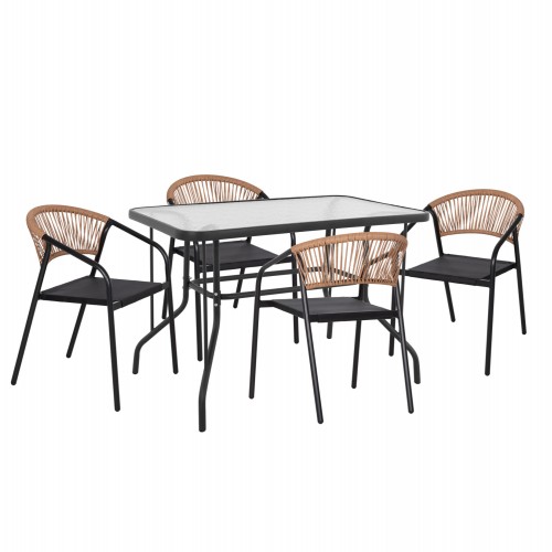 ΣΕΤ ΤΡΑΠΕΖΑΡΙΑΣ 5ΤΜΧ ADAM HM10727 03 ΚΑΡΕΚΛΕΣ ΜΕΤΑΛΛΙΚΕΣ ΤΡΑΠΕΖΙ 110x60εκ ΜΑΥΡΟ c544774