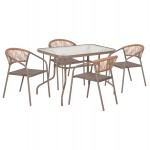ΣΕΤ ΤΡΑΠΕΖΑΡΙΑΣ 5ΤΜΧ ADAM HM10727 04 ΚΑΡΕΚΛΕΣ ΜΕΤΑΛΛΙΚΕΣ ΤΡΑΠΕΖΙ 110x60εκ ΣΑΜΠΑΝΙ c544775