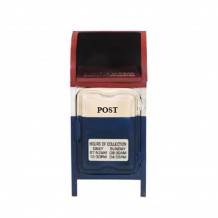 POST SIDE TABLE ΜΠΛΕ CREAM ΚΟΚΚΙΝΟ 35 5x38x75cm c544778