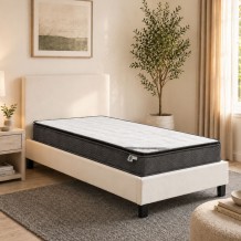 Κρεβάτι με στρώμα Nevil-Perfecto pakoworld pu λευκό 100x200εκ c544867