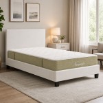 Κρεβάτι με στρώμα Nevil-Nemesis pakoworld pu λευκό 100x200εκ c544868