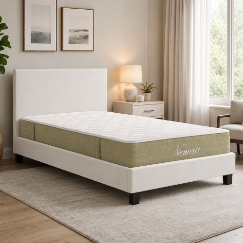 Κρεβάτι με στρώμα Nevil-Nemesis pakoworld pu λευκό 100x200εκ c544868