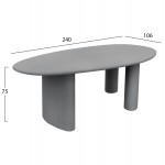 ΤΡΑΠΕΖΙ ΤΡΑΠΕΖΑΡΙΑΣ ΟΒΑΛ VOLPE HM6599 01 ΓΚΡΙ FIBER CEMENT 240x100x75Υεκ c544993