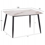 ΤΡΑΠΕΖΙ RAVEN HM9854 04 ΚΕΡΑΜΙΚΟ TOP ΜΕ ΟΨΗ ΜΑΡΜΑΡΟΥ τ CALACATTA 120x70x73Υεκ c545012