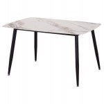 ΤΡΑΠΕΖΙ RAVEN HM9854 04 ΚΕΡΑΜΙΚΟ TOP ΜΕ ΟΨΗ ΜΑΡΜΑΡΟΥ τ CALACATTA 120x70x73Υεκ c545012