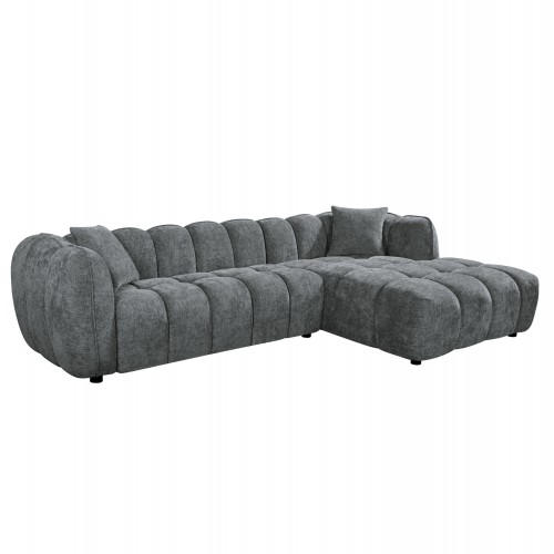 ΚΑΝΑΠΕΣ ΓΩΝΙΑ ΔΕΞΙΑ LYKKE HM3326 01R ΓΚΡΙ ΥΦΑΣΜΑ 280x89-165 η γωνία x70Υεκ c545156