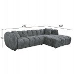 ΚΑΝΑΠΕΣ ΓΩΝΙΑ ΔΕΞΙΑ LYKKE HM3326 01R ΓΚΡΙ ΥΦΑΣΜΑ 280x89-165 η γωνία x70Υεκ c545156