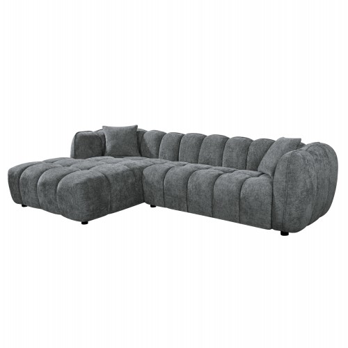 ΚΑΝΑΠΕΣ ΓΩΝΙΑ ΑΡΙΣΤΕΡΗ LYKKE HM3326 01L ΓΚΡΙ ΥΦΑΣΜΑ 280x89-165 η γωνία x70Υ εκ c545182