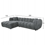 ΚΑΝΑΠΕΣ ΓΩΝΙΑ ΑΡΙΣΤΕΡΗ LYKKE HM3326 01L ΓΚΡΙ ΥΦΑΣΜΑ 280x89-165 η γωνία x70Υ εκ c545182