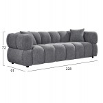 ΚΑΝΑΠΕΣ 3-ΘΕΣΙΟΣ NORIKA HM3331 01 ΓΚΡΙ ΥΦΑΣΜΑ 228x91x72Υεκ c545187